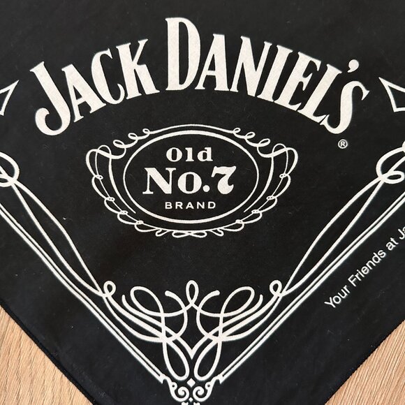 Jack Daniels Unisex Bandana/Scarf - Black/White - Picture 2 of 6